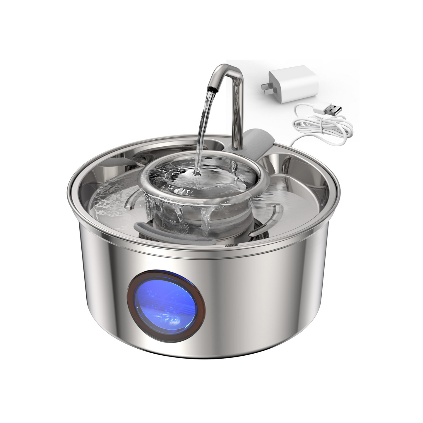 Tomxcute 3.2L/108oz Cat Fountain with Removable Water Bowl For Pets