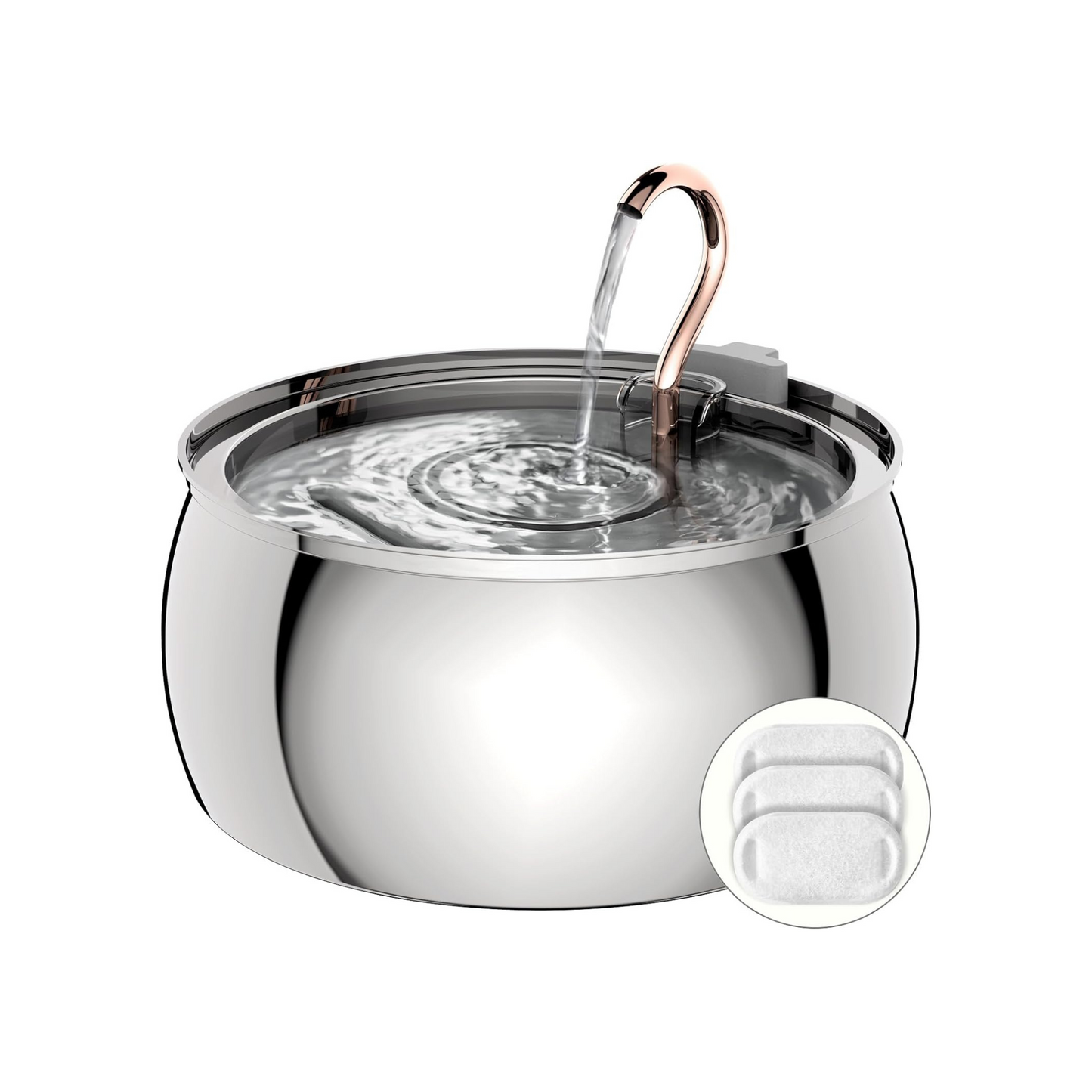 Tomxcute 4.0L/135oz Automatic Stainless Steel Pet Water Fountain For Cats, Dogs, Multiple Pets