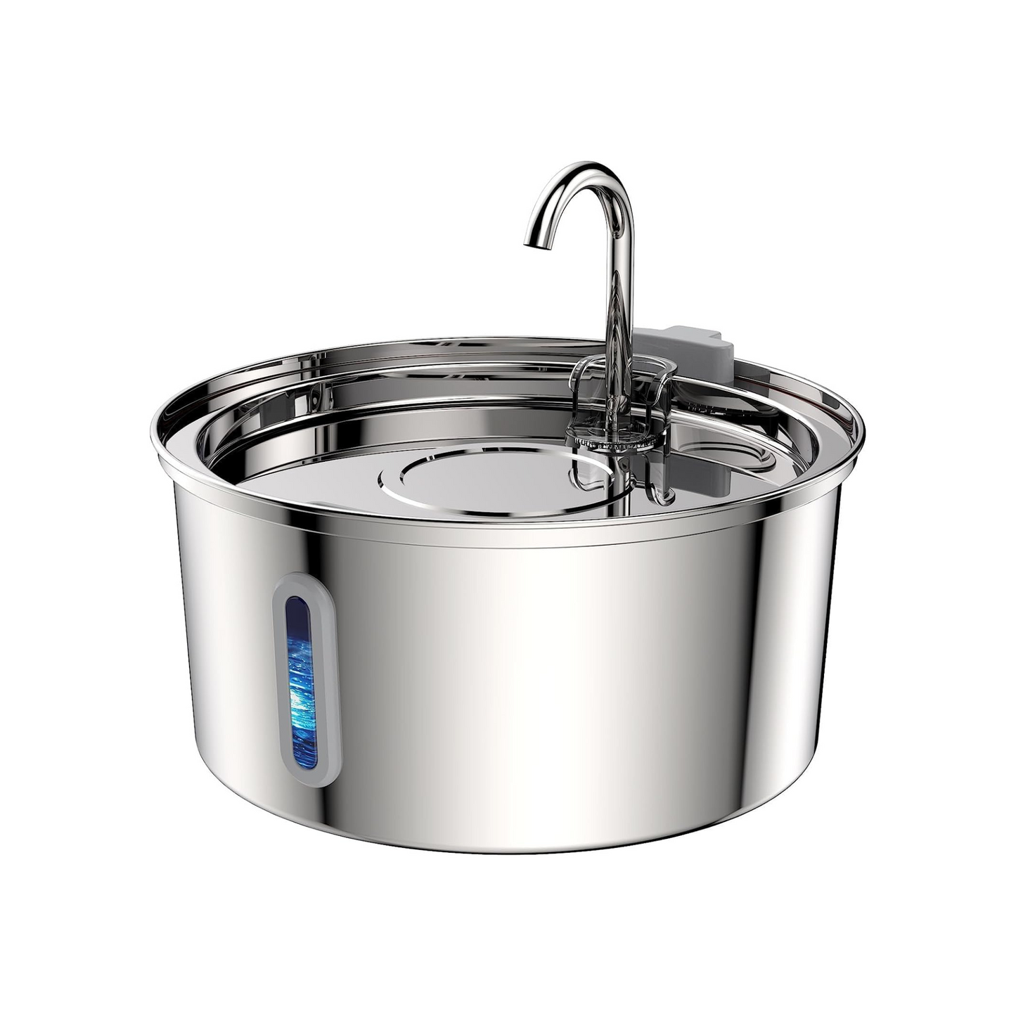 Tomxcute 3.2L Stainless Steel Cat Fountain With Water Levels Window For Pets