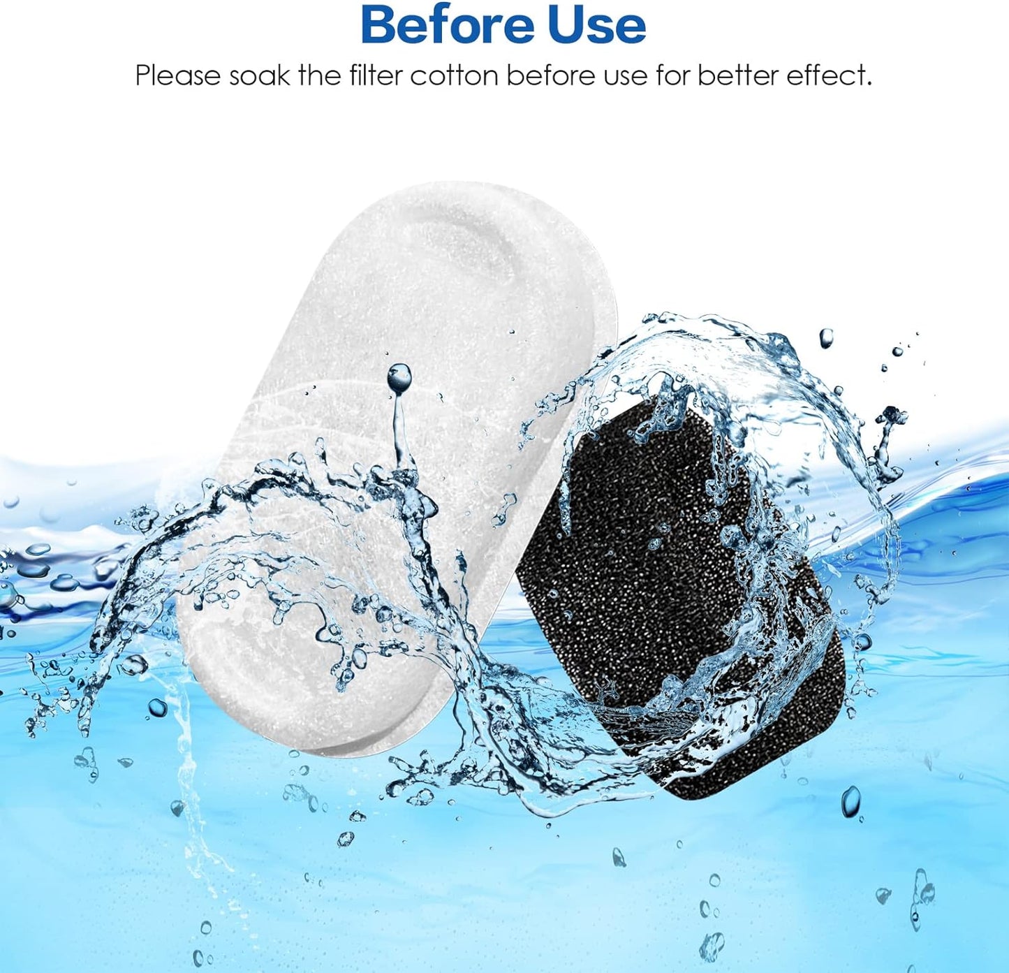 Tomxcute 16 Packs Filters & 8 Sponges Foam Filters for 108oz/3.2L and 135oz/4.0L Adjustable Water Flow Pet Water Fountain   Tomxcute 16 Packs Filters & 8 Sponges Foam Filters for 108oz/3.2L and 135oz/4.0L Adjustable Water Flow Cat Water Fountain
