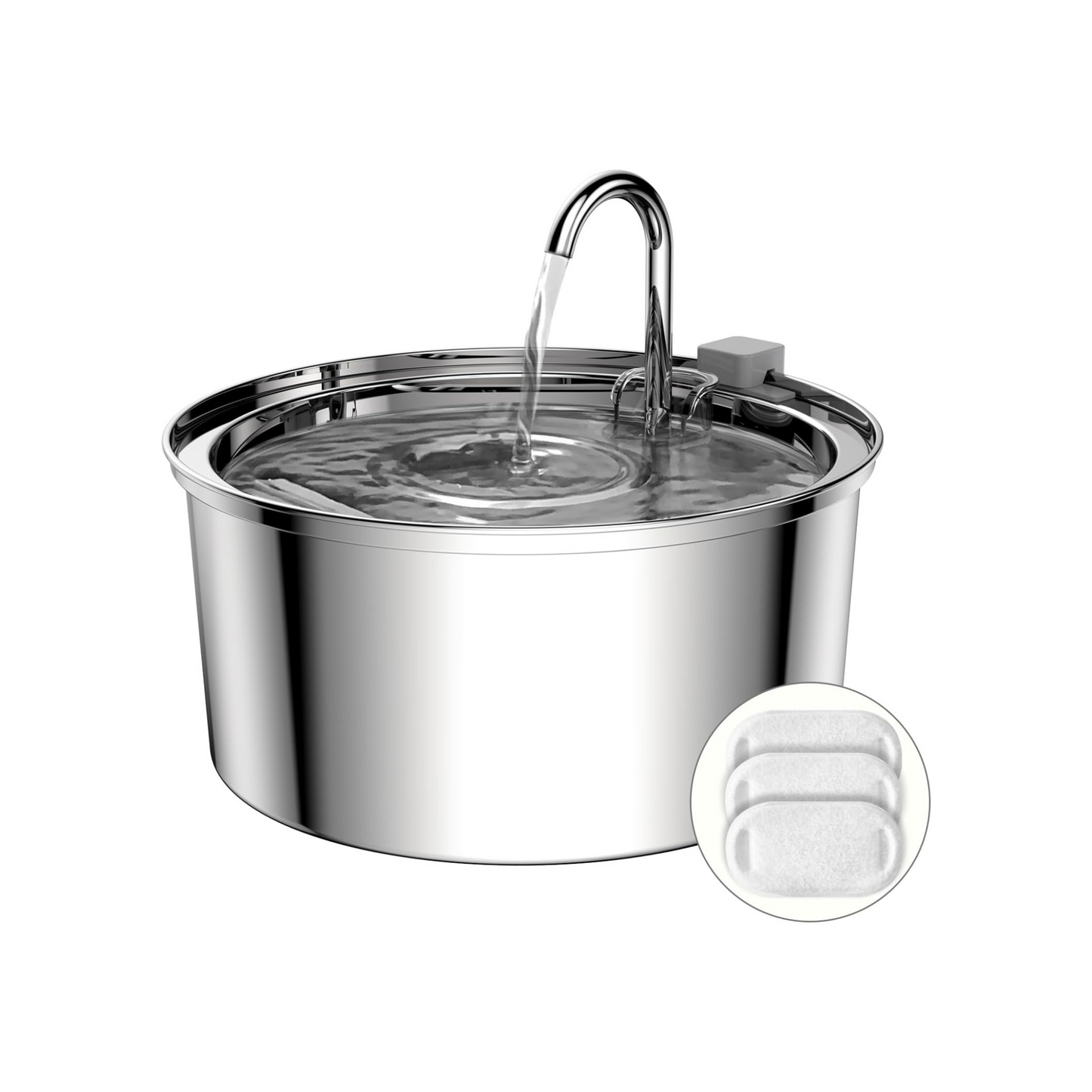 Tomxcute 3.2L/108oz Automatic Stainless Steel Pet Fountain For Cats, Dogs, Multiple Pets